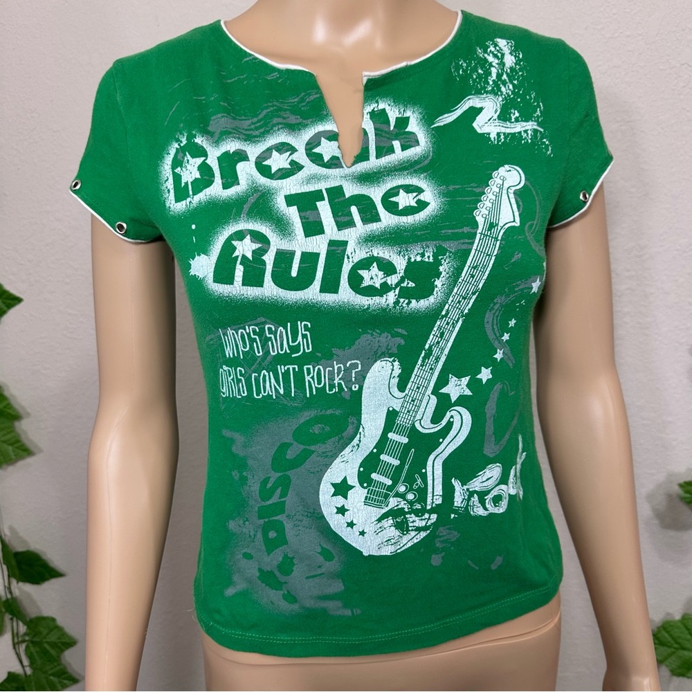 Vintage Y2K Rock Green Tee